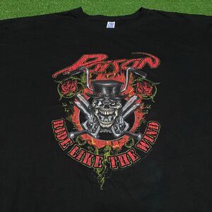Poison Band Shirt Ride Like The Wind Graphic Tee Black Heavy Rock Merch 3XL